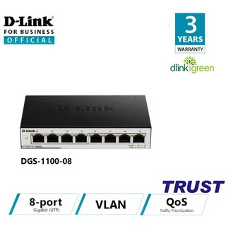 D-LINK DGS-1100-08 - Bộ chia cổng mạng 8 cổng 8 x 10/100/1000 Mbps