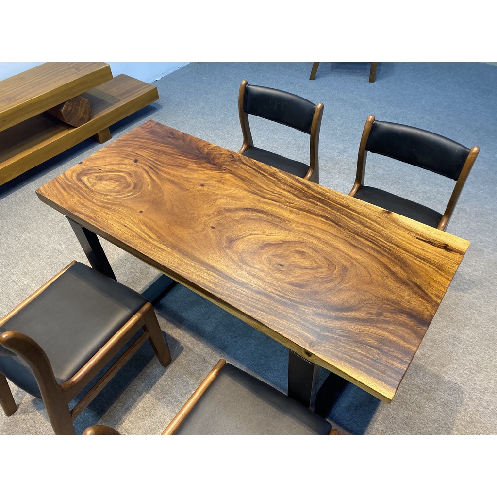 Bàn ăn gỗ me tây , bàn ăn 4 ghế dành cho gia đình ,gỗ tự nhiên nguyên khối sang trọng