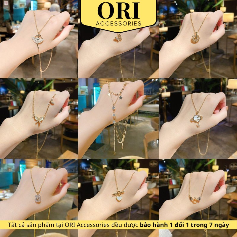 Dây chuyền nữ phong cách Hàn Quốc đính đá đẹp xinh xắn ORI ACCESSORIES D931 HUY