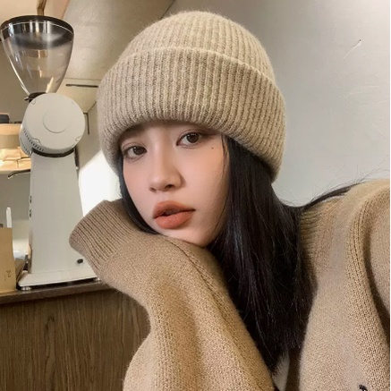 Mũ Beanie Dệt Kim Unisex Mềm Mại Co Giãn Màu Trơn Giữ Ấm Mùa Đông