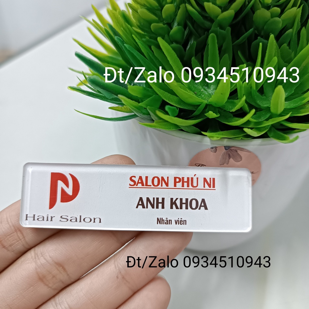 THẺ TÊN NHÂN VIÊN CÀI ÁO - THIẾT KẾ THEO YÊU CẦU - CHẤT LIỆU MICA