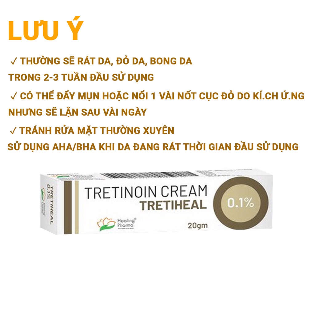 Tretinoin Tretiheal Cream Kem Giảm Mụn, Chống Lão Hóa 20g