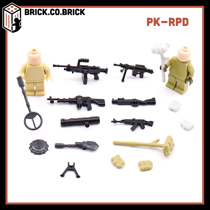 Đồ Chơi Quân Đội Mô Hình Vũ Khí Hiện Đại Minifigure MOC Army PK-RPD