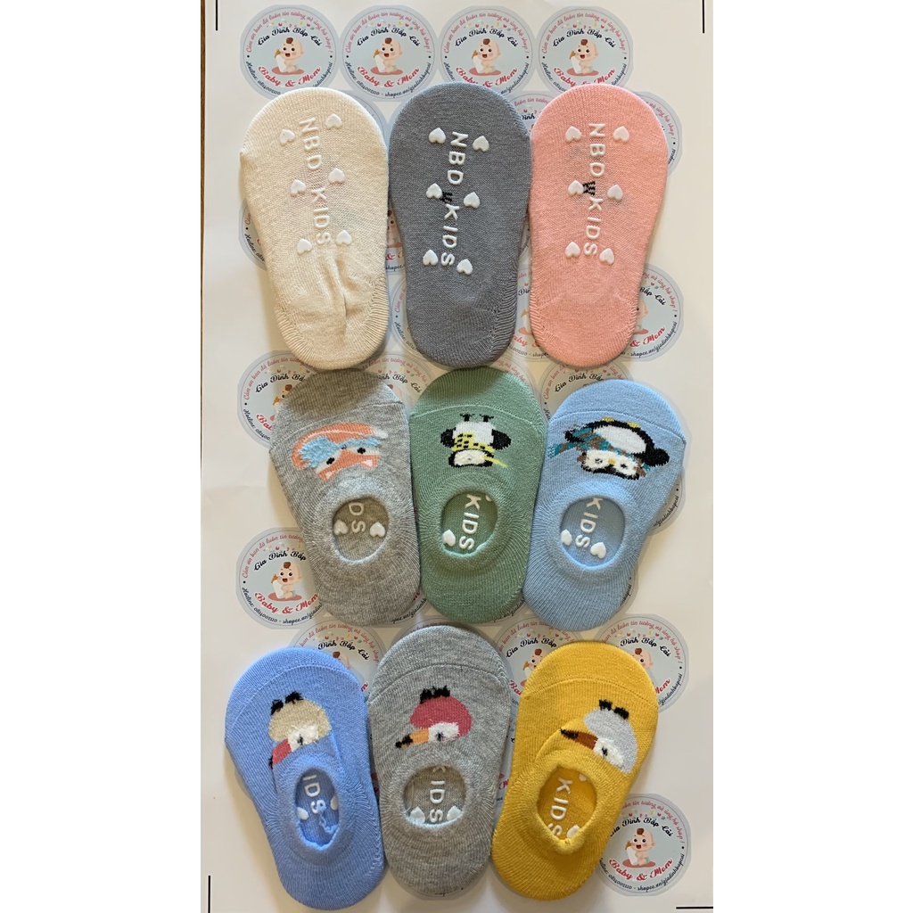 Set 3 đôi tất chống trơn trượt NBD Moubudou Kid cho bé từ