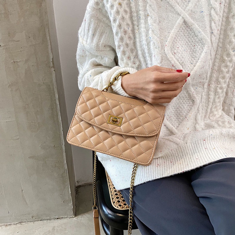 Túi Đeo Chéo Hình Vuông Nhỏ Màu Đen Thời Trang Cho Nữ