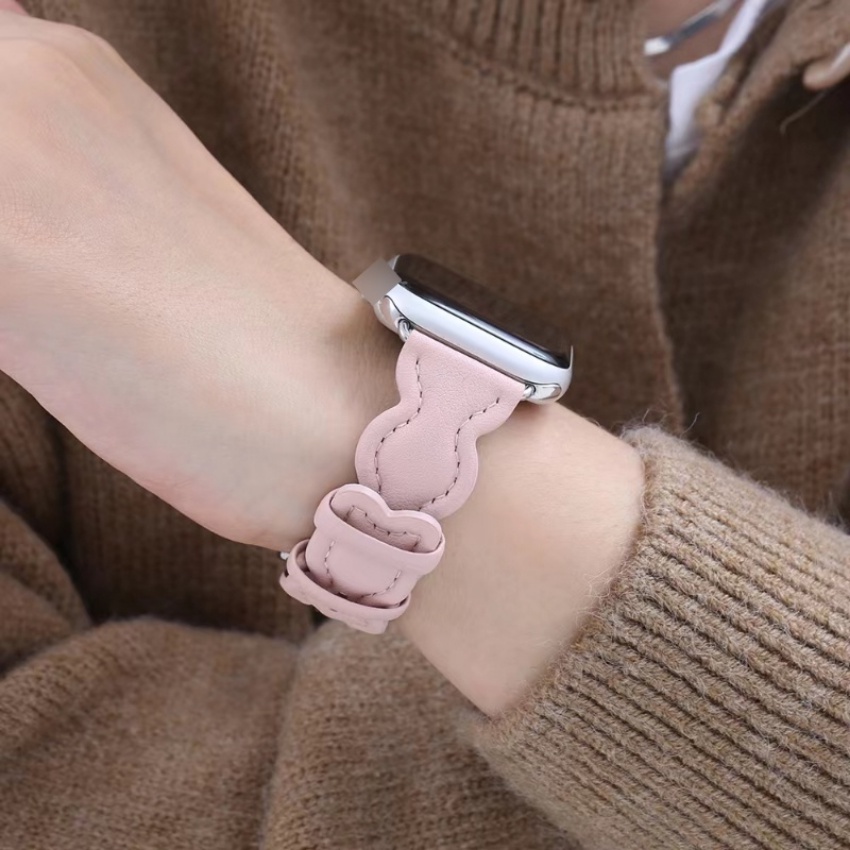 Dây Đeo Bằng Da Họa Tiết Gợn Sóng Dành Cho Apple watch 49mm 45mm 44mm 41mm 40mm 42mm 38mm iWatch series ultra 8 7 SE 6 5 4 3 2 1