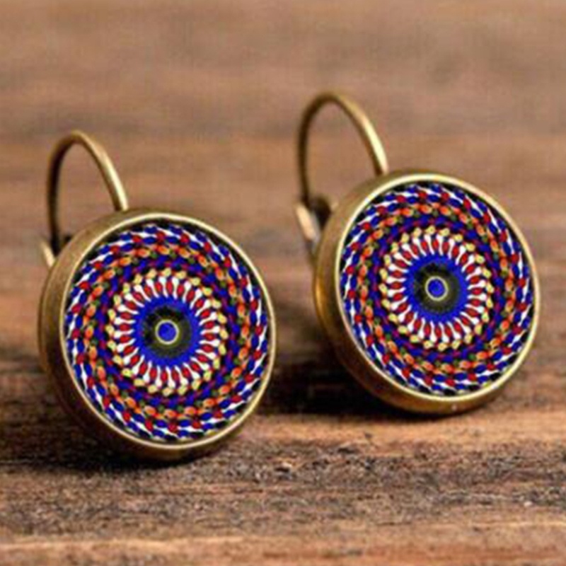 Bông Tai Hợp Kim Mặt Kính 10MK Cho Nữ