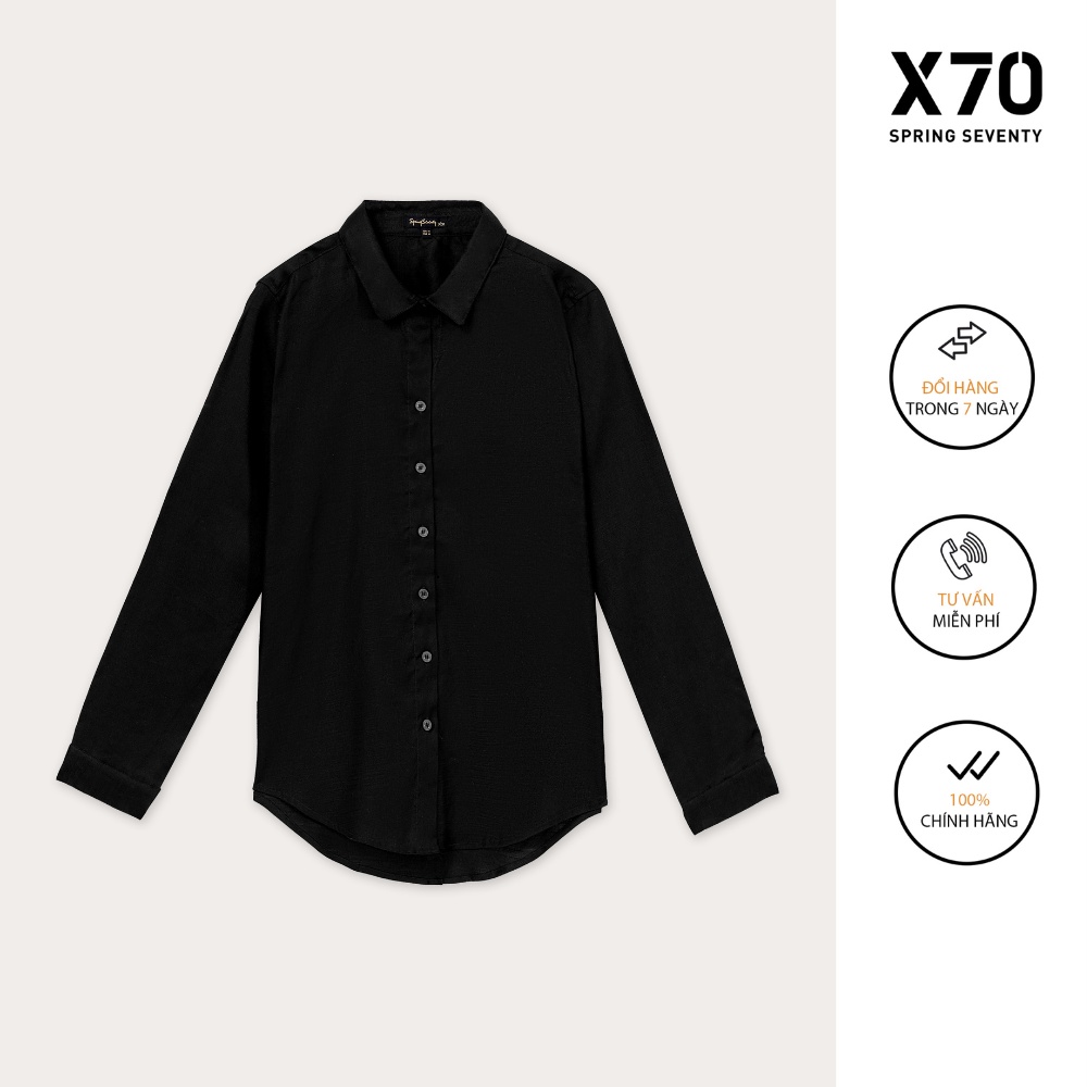 Áo Sơ Mi Linen Nữ Tay Dài Trơn Thiết Kế Thời Trang X70 - 01620001