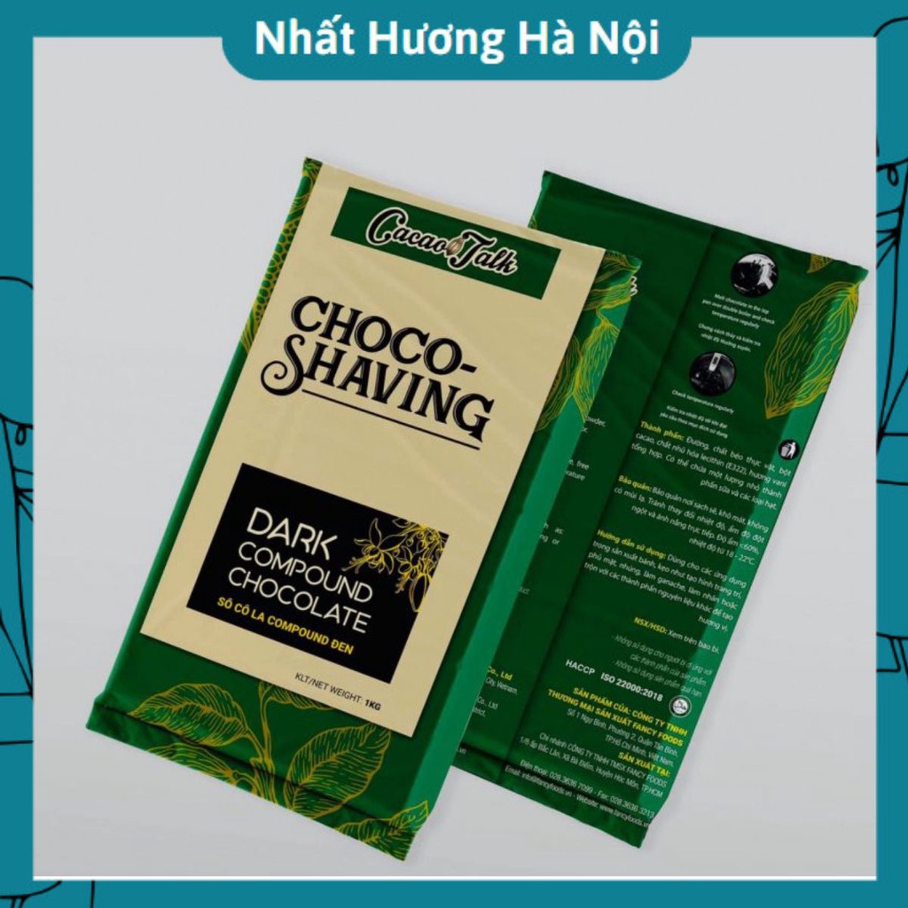 Socola Choco Shaving Đen Cacao Talk 1kg - Thời tiết nóng dễ khiến socola bị mềm, quý khách cân nhắc khi mua