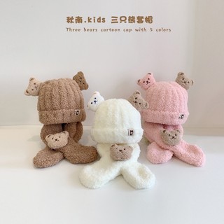 🇰🇷 Set mũ và khăn Gấu cute cho bé trai/bé gái