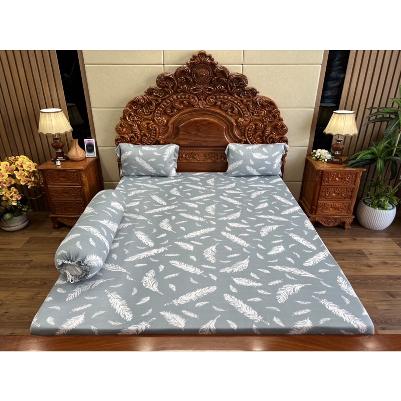 Bộ ga gối thun hàn quốc 3D cao cấp
