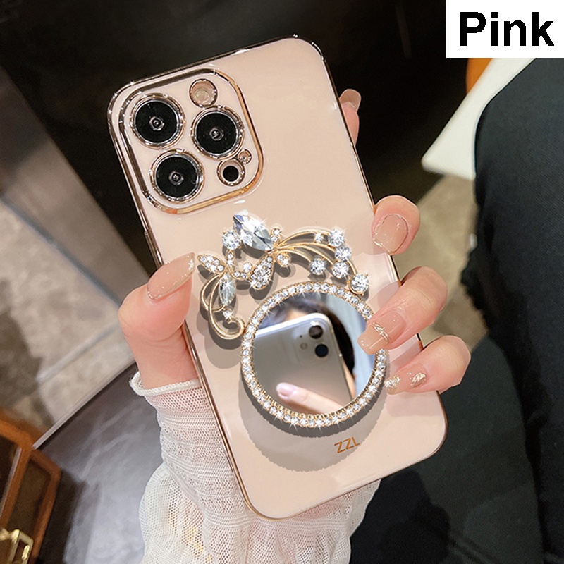 Ốp Điện Thoại Tráng Gương Hình Hoa Cho OPPO Reno 2 2F 3 4 5 6 7 8 Pro Reno2 Reno5 Reno6 Reno7 Reno8 Z A91 F15