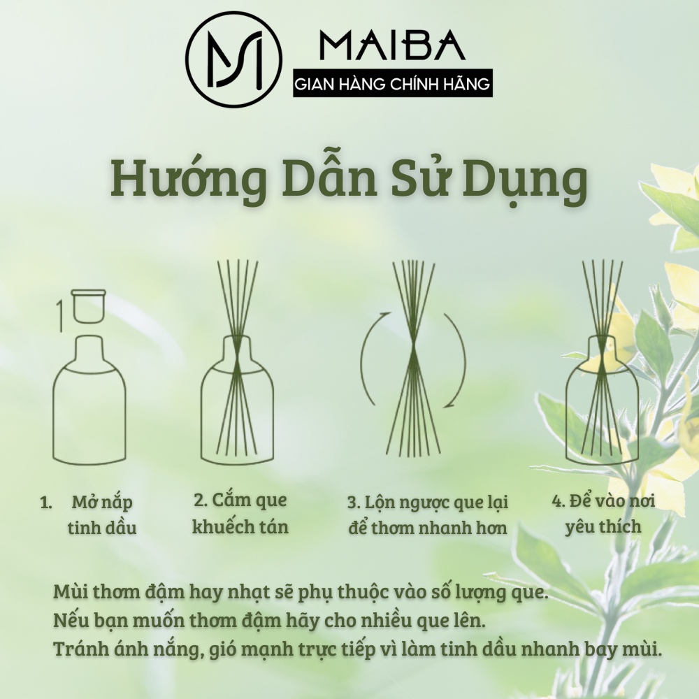 Tinh dầu thơm phòng khuếch tán MAIBA hoa khô thiên nhiên chai lớn 280ml