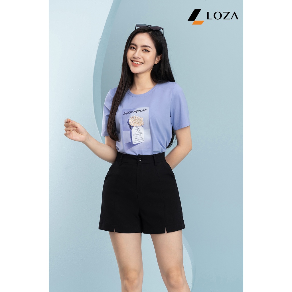 Áo phông form vừa in hình chất liệu Cotton Compact LOZA - PT602097
