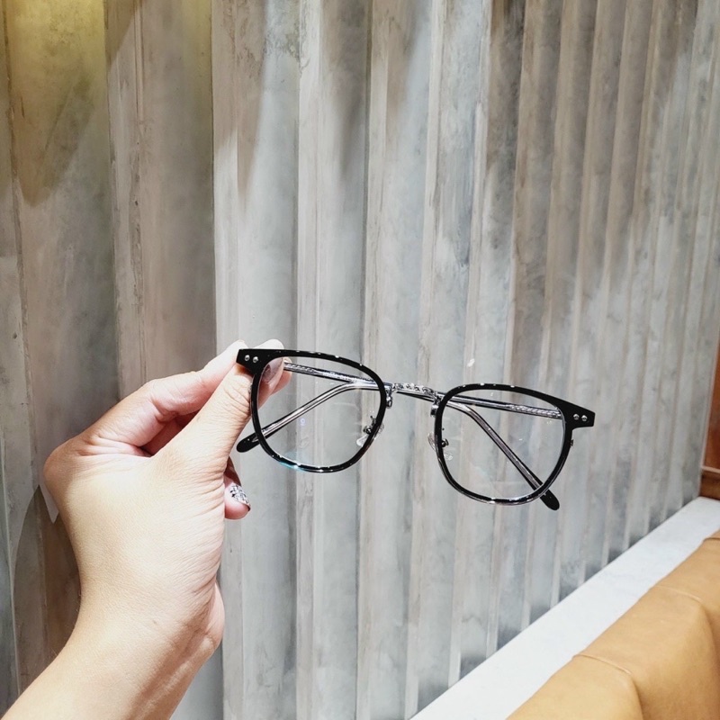 Kính gọng kim loại titan hàng cao cấp, kính tròn kim loại unisex