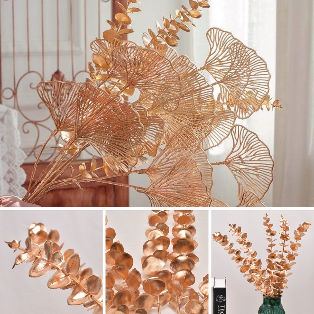 Cành Đào Đông Đỏ 12 Nhánh Cao Cấp Kèm Cành Lá Các Loại - Hoa Giả Decor Để Bàn Trang Trí Phòng Khách, Ngày Tết, Chụp Ảnh