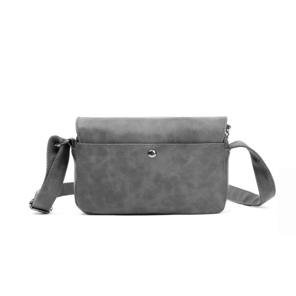 Túi Đeo Chéo Nam Da Trơn Hai Màu Xám, Nâu Đơn Giản Tinh Tế. Cặp Bao Tử Đeo Hông Phong Cách Hàn Quốc Trẻ Trung Năng Động