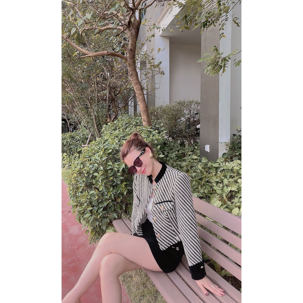 Áo Tweed vằn loại 1 cao cấp, thời trang công sở cao cấp