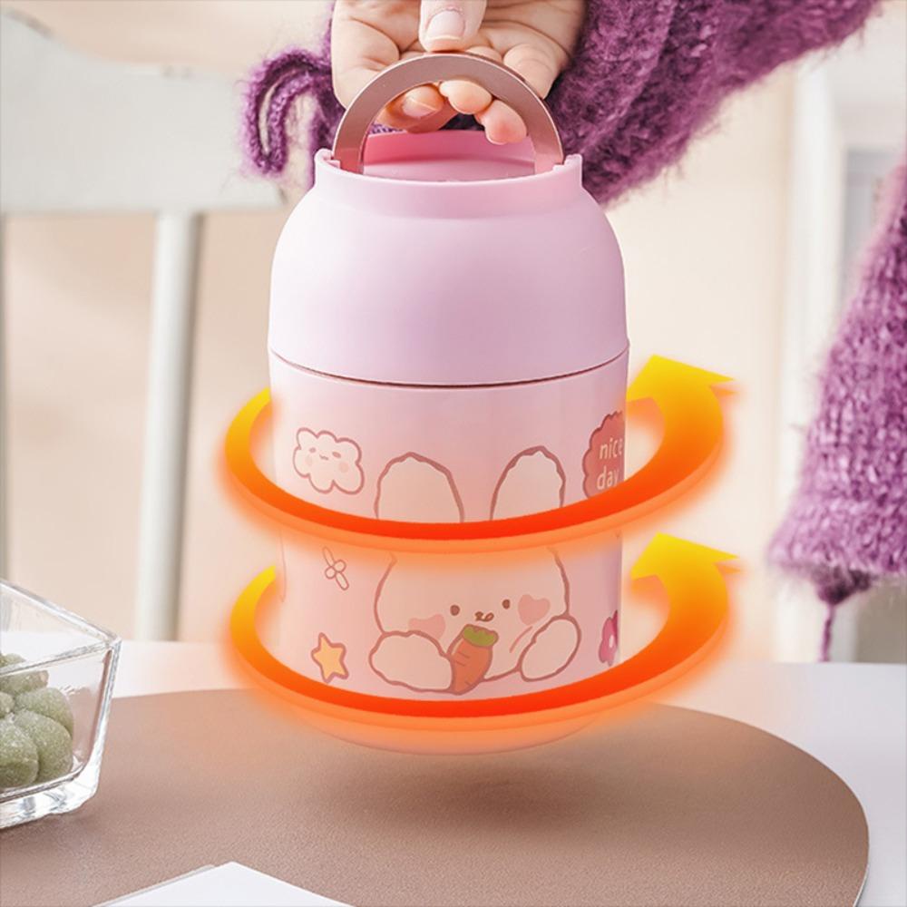 Bình Nước Giữ Nhiệt Bằng Thép Không Gỉ 304 Thiết Kế Dễ Thương 600ml