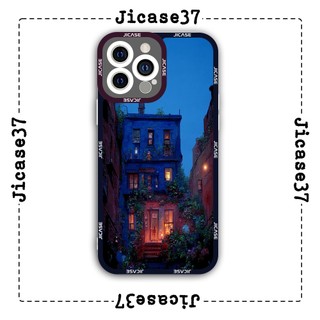 Ốp lưng iphone và samsung xiaomi oppo cạnh vuông Jicase Tranh ngôi nhà hoa 