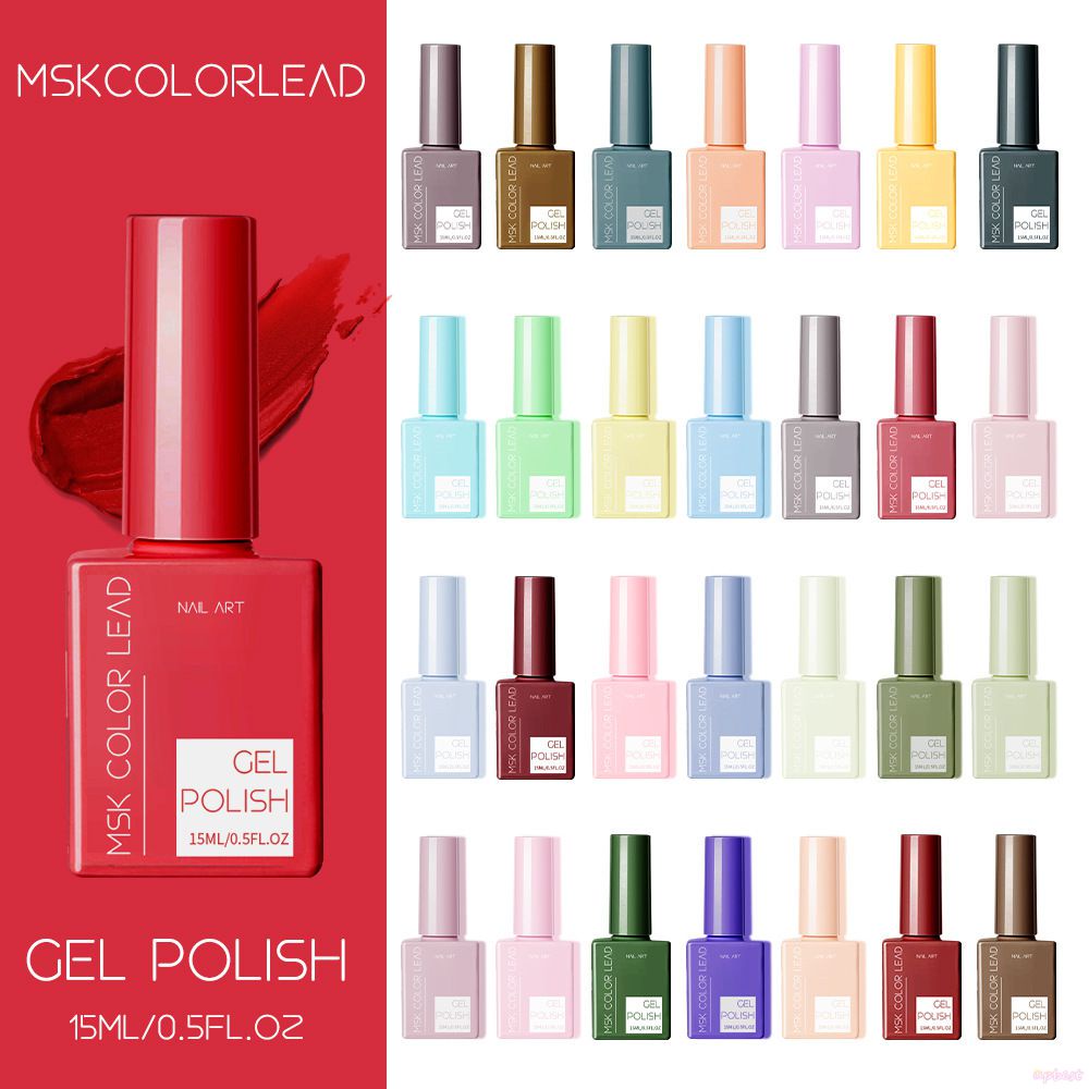 ♕MSK Màu Dẫn 60 Màu Nail Enamel Bộ 1 Chai Một Màu Móng Tay Shop Cùng Phototherapeutic Gel mùa Thu Và Mùa Đông Phổ Biến Màu Sơn Móng Tay Upbest02
