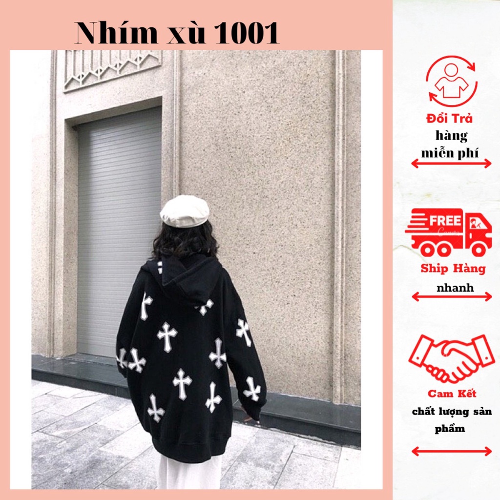 Áo nỉ hoodie hoạ tiết cây thánh giá in 3D thời trang trẻ nam nữ chất dày dặn ấm áp