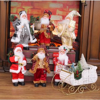 Ông già noel đứng cao 30cm trang trí cây thông, trang trí noel giáng sinh