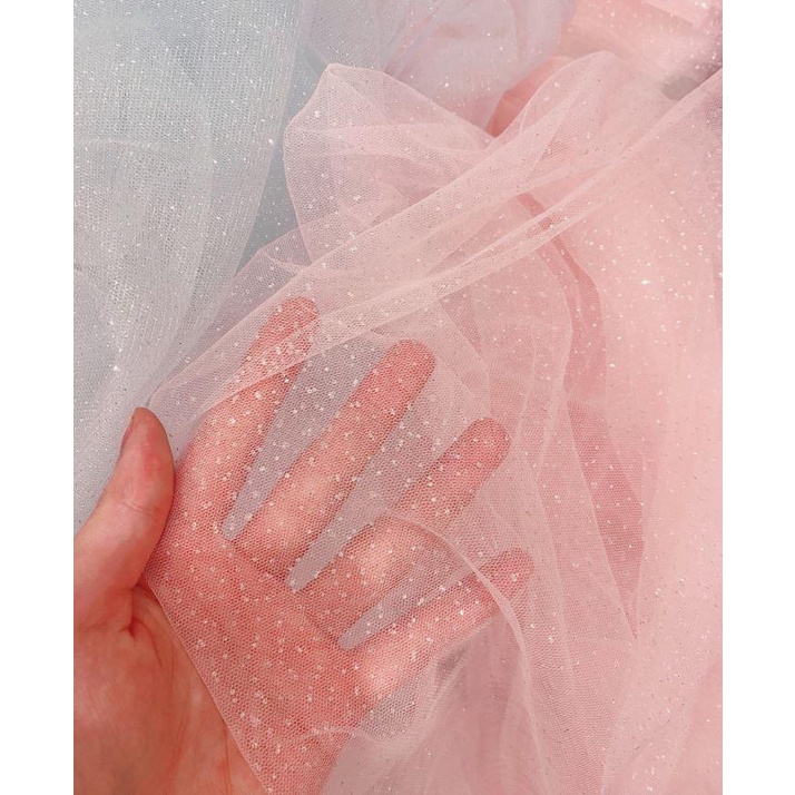 ⚡HOT⚡ Vải voan lưới nhũ hàng đẹp dùng may váy công chúa, phông nền chụp ảnh
