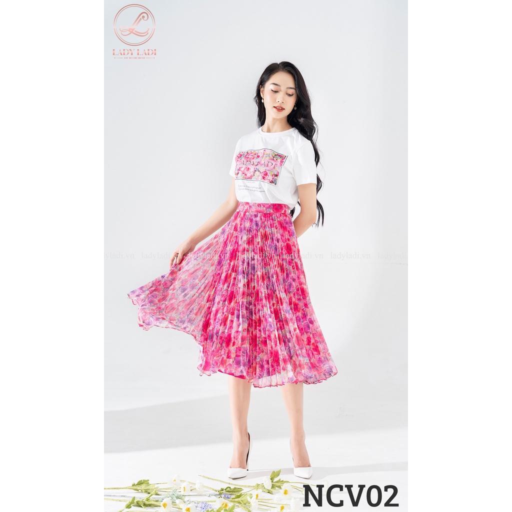 Áo phông áo thun cotton 100%, mềm mát, co giãn nhẹ, thấm hút mồ hôi LADYLADI họa tiết sắc nét giặt được bằng máy NA02