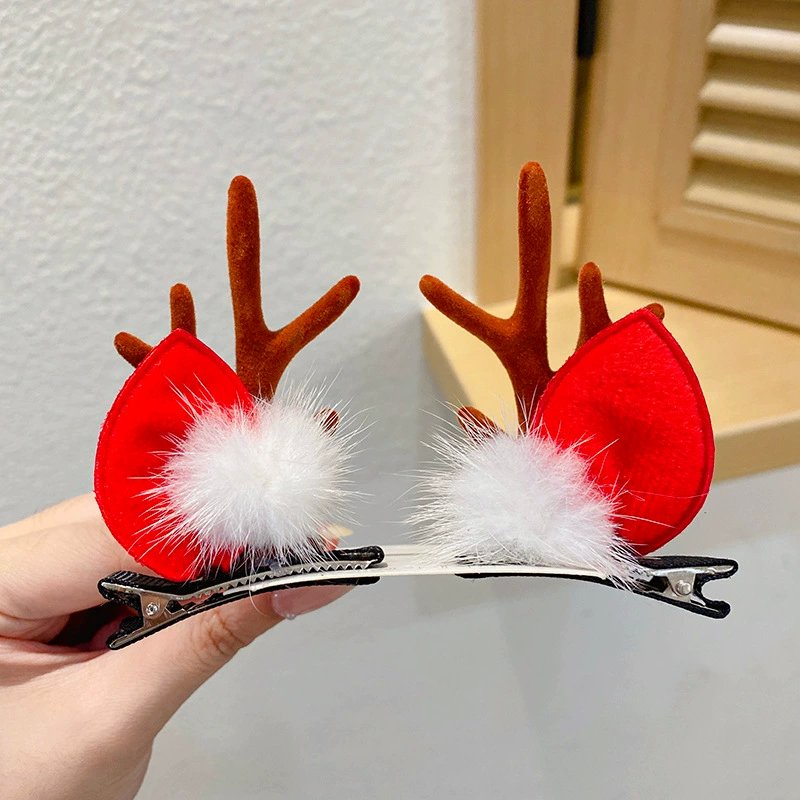 Kẹp tóc Noel, kẹp tóc mái cho bé giang sinh sừng nai, tuần lộc siêu hot 2023 phong cách giáng sinh cho bạn gái