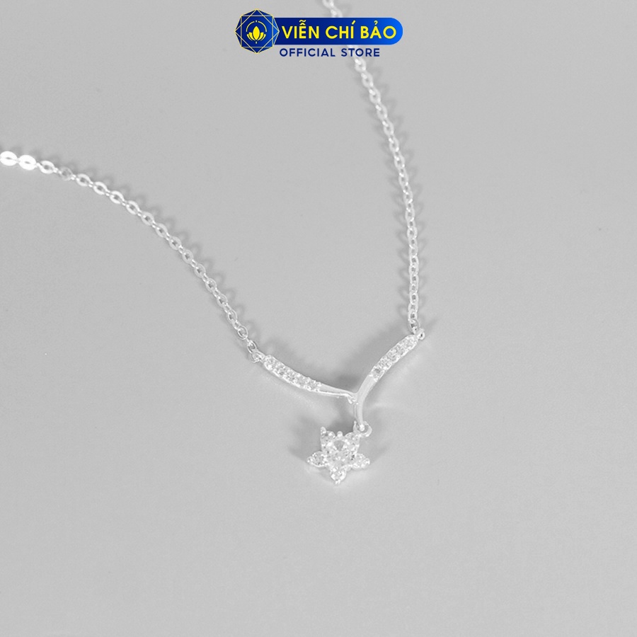 Dây chuyền bạc nữ ngôi sao đính đá chất liệu bạc 925 thời trang phụ kiện trang sức Viễn Chí Bảo D400806
