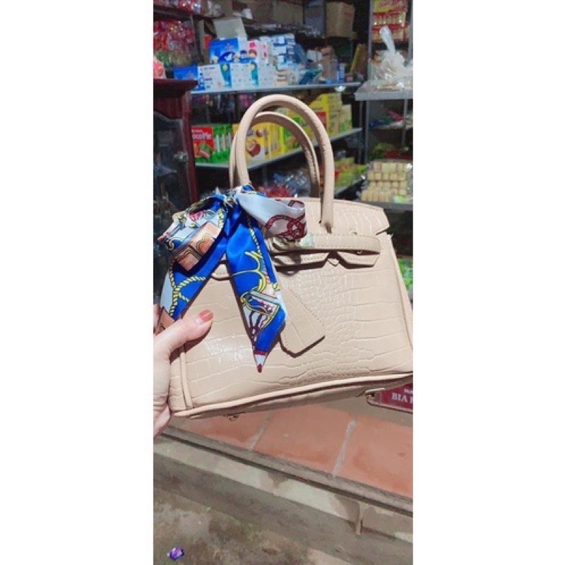 Túi Hm Bikin 2 Quai Nữ Công Sở Sang Chảnh , Túi Hm kelly nữ 1 Quai size 20cm và 25cm - Tặng Kèm Khăn Lụa