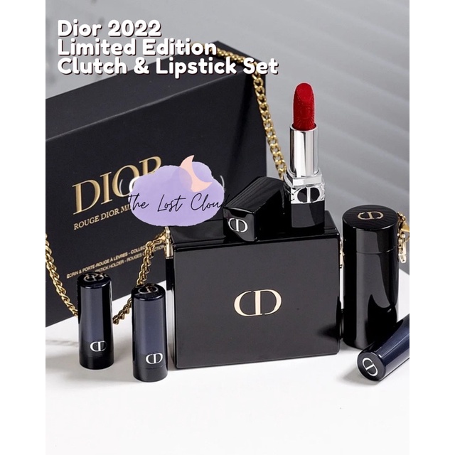 [SẴN ĐỦ BILL] Set son Dior limited edition Christmas 2022 kèm túi clutch sành điệu 🖤