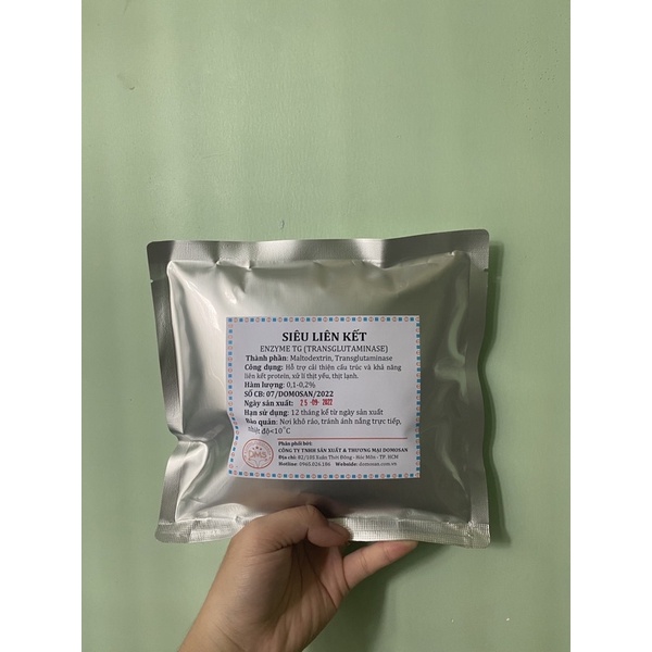 100gr Enzyme Đức cao cấp Tranglutaminase TG- Chất tạo liên kết, cải thiện cấu trúc cho các sản phẩm từ thịt, cá, gà