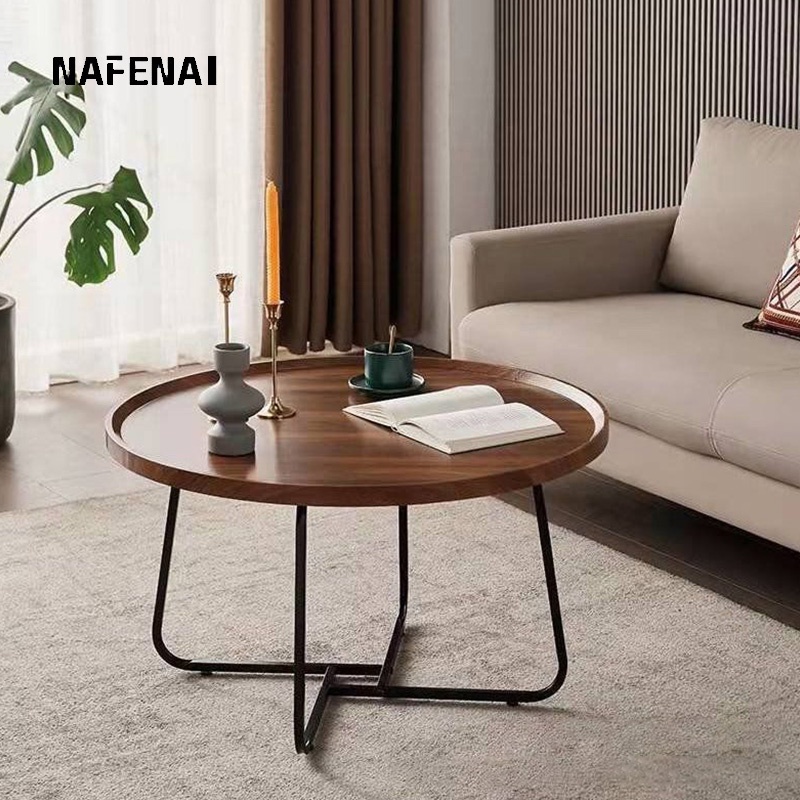 Nafenai Bàn cà phê hình tròn phong cách Bắc Âu hiện đại đơn giản sang trọng dành cho phòng khách | BigBuy360 - bigbuy360.vn