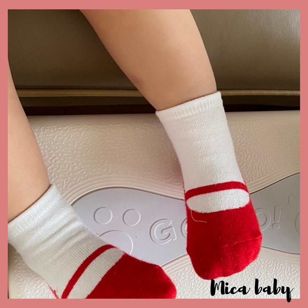 Tất vớ chống trơn trượt trẻ em kiểu dáng ba lê dễ thương cho bé T37 Mica baby