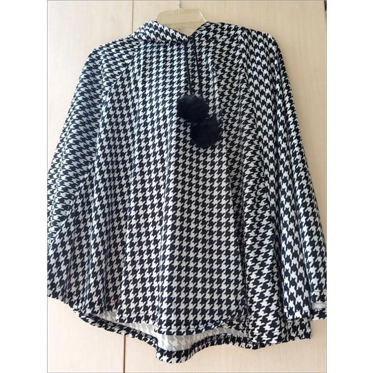 Áo Khoác Hoodie Chui Đầu Dáng Rộng In Họa Tiết Houndstooth Kiểu Hàn Quốc Thời Trang Cho Nữ | BigBuy360 - bigbuy360.vn