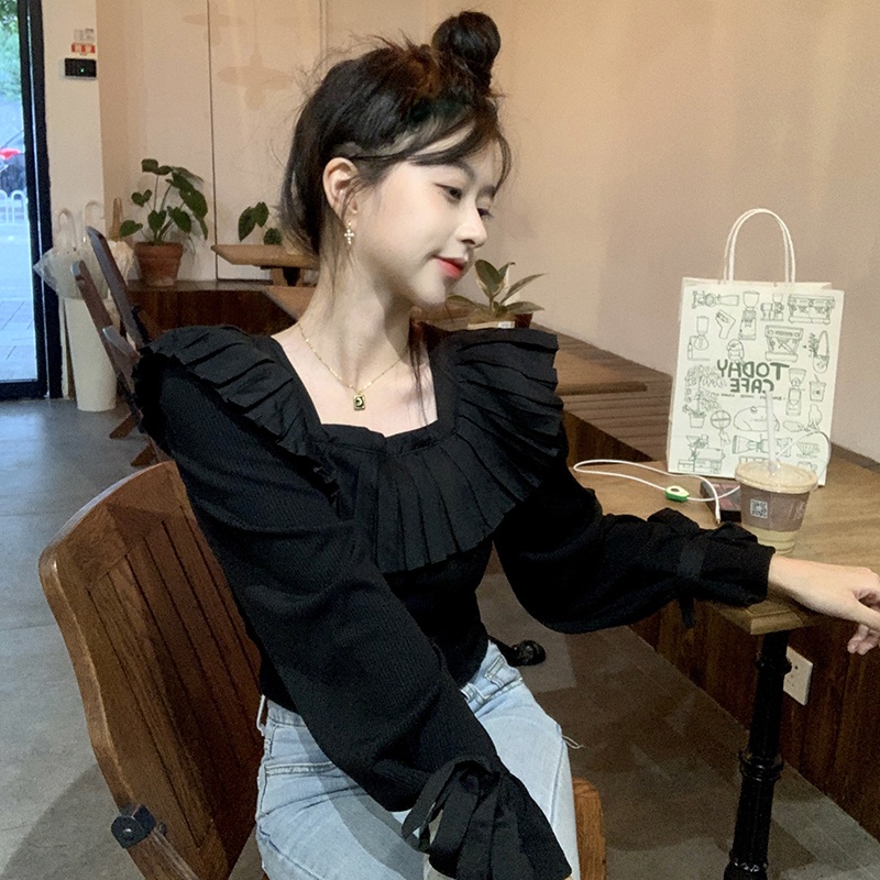 IELGY IELGY Áo Mỏng Thiết Kế Bèo Nhún Cho Nữ