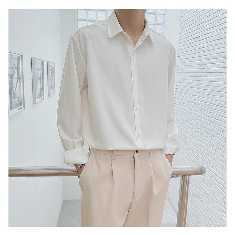 Áo sơ mi nam nữ dài tay Unisex Basic KIZAWA sơ mi lụa mịn mát form rộng suông phù hợp với mọi lứa tuổi