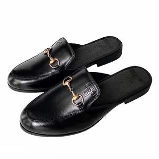 Giày sục da pu tefoss ht01 đen/nâu size 37-43 trẻ trung và sành điệu