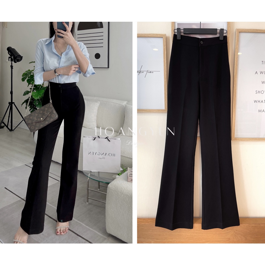 Quần tây dài ống suông loe ủi ly
