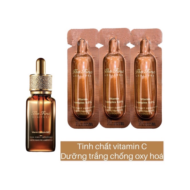 Combo 10 Sample tinh chất Vitamin C chống oxy hóa, dưỡng trắng, mờ thâm nám Ohui The First
