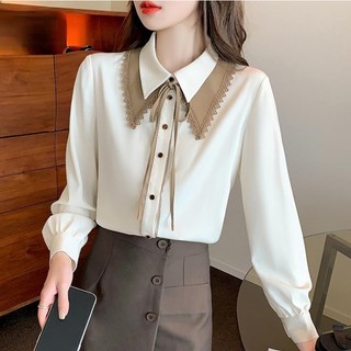 Áo sơ mi trơn tay dài dáng rộng thời trang công sở hàn quốc cho nữ có size lớn