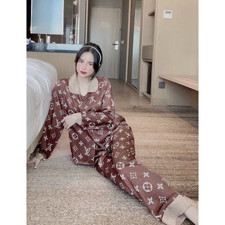Pijama cổ sen Lụa Xước