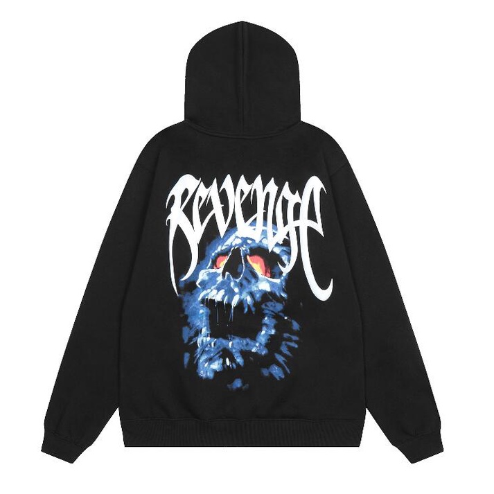 Áo Hoodie cotton Có Khóa Kéo In Họa Tiết Revenge Thời Trang Cho Nam Nữ