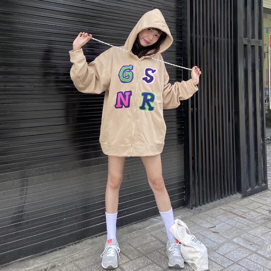 Áo Khoác Hoodie GS Unisex Form Rộng Chất Liệu Nỉ bông Dày Dặn Thêu Chữ Phong Cách Ulzang-Tuni Store