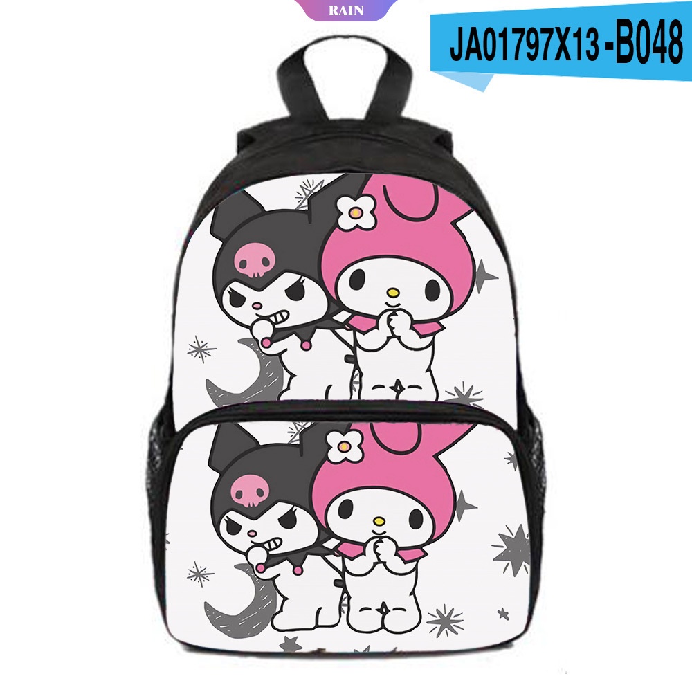 Ba Lô Đi Học Sức Chứa Lớn In Họa Tiết Kuromi Hoạt Hình Sanrio Kawaii Dễ Thương Cho Học Sinh [RAIN]