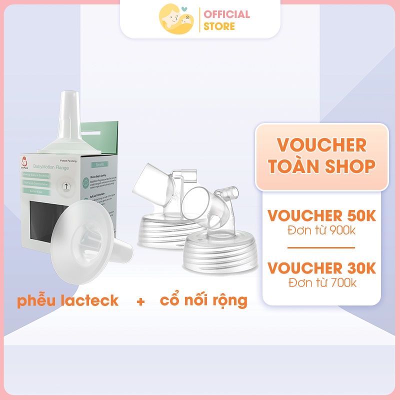 Combo phễu hút sữa silicon Lacteck và 2 cổ nối rộng chính hãng Maymom cho máy hút sữa Spectra