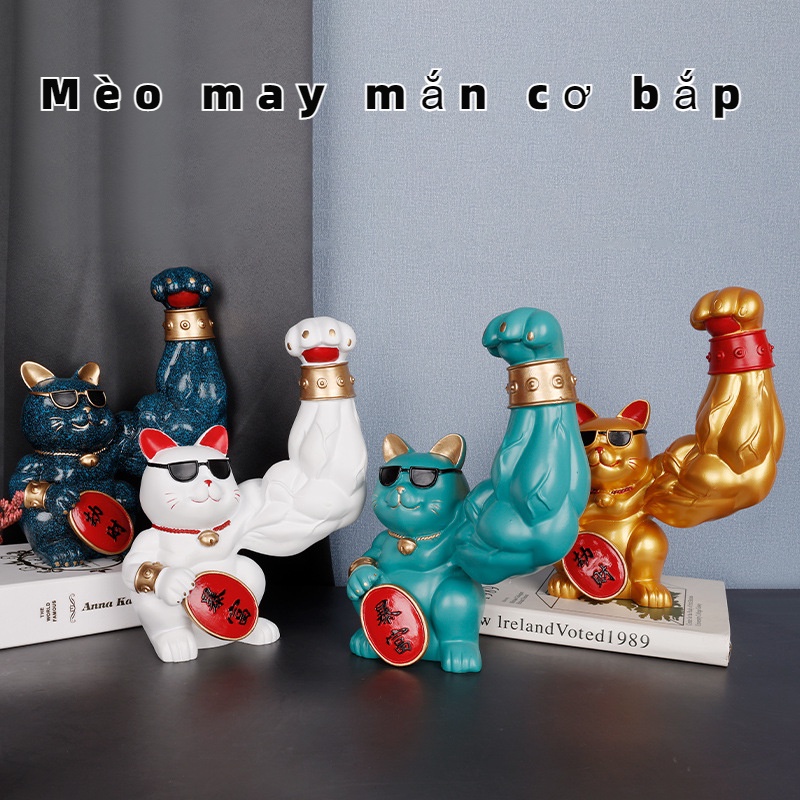 Mèo may mắn cơ bắp mạnh mẽ quà tặng trang trí món quà khai trương