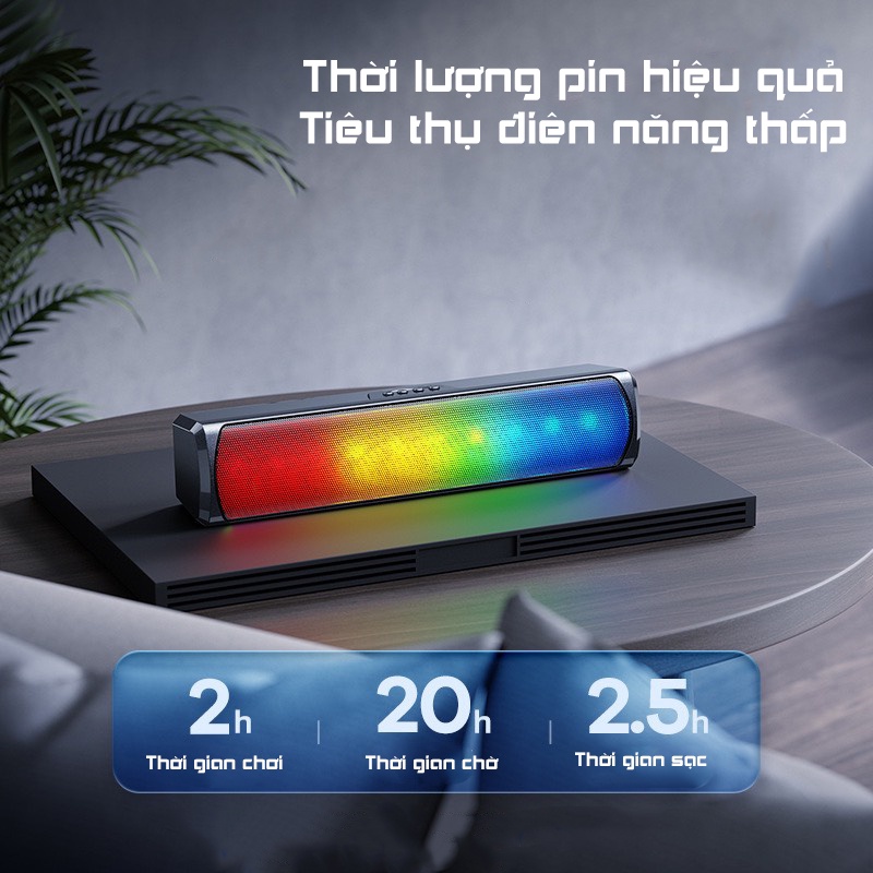 Loa Bluetooth Không Dây Soundbar RGB Remax RB-M8 - Âm Thanh Vòm 3D Phiên Bản Đặc Biệt Dùng Cho Máy Tính ,Có Đèn LED.